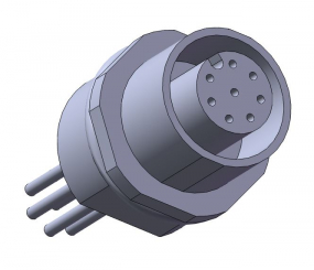 Gerätedose M12, 8pol, M16x1.5 