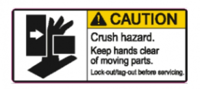 Ansi Warnschild Caution "Crush hazard" 