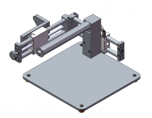 Stativ mit Aufhängung u. Produktanschlag 