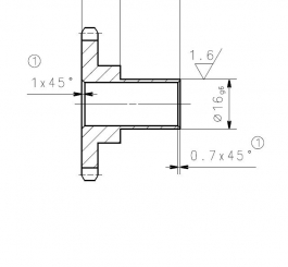 Kettenrad z15 3/8x7/32 49,3x32,1Ä 