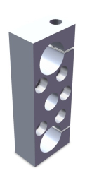 Platte 29x50x135 Ø9(5x) Ø18(1x) 